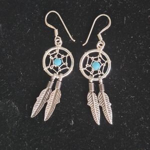 .925 Sterling Silver Dreamcatcher Earrings  Brand new